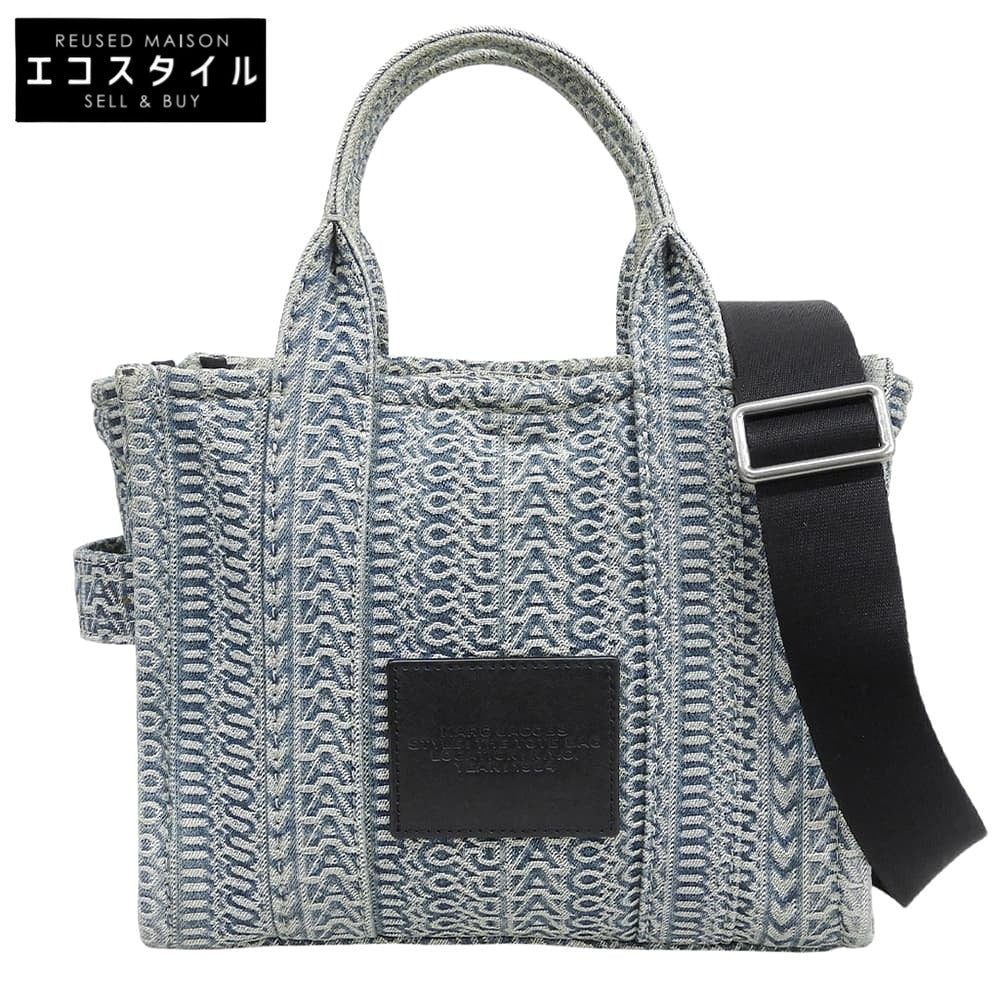MARC JACOBS マーク ジェイコブス ウォッシュド モノグラム デニム トートバック レディース ブルー系 トートバッグ