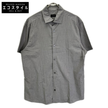 Ermenegildo Zegna エルメネジルドゼニア ブラック ッボーダー 半袖シャツ トップス