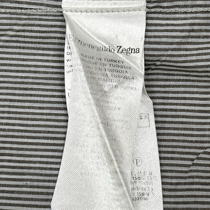 Ermenegildo Zegna エルメネジルドゼニア ブラック ッボーダー 半袖シャツ トップス