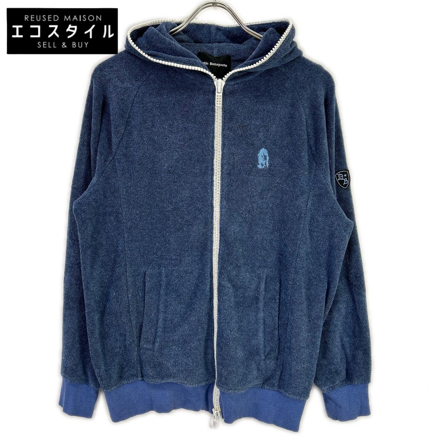 Dartin Bonaparto Dartin Bonaparto ブルー パイル地 バックプリント パーカー トップス