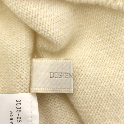 DESIGNWORKS デザインワークス アイボリー カシミヤ100 オフタートルプルオーバー ニット トップス