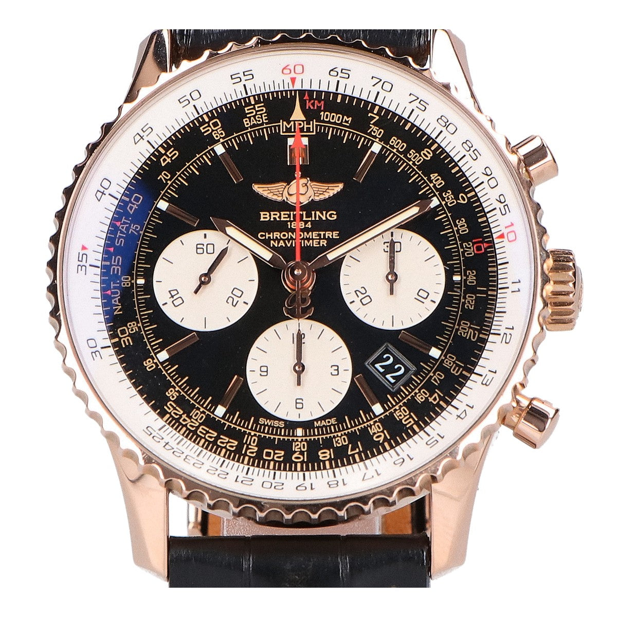 BREITLING ブライトリング 仕上げ済み RB012012 750RG ナビタイマー 01 クロノグラフ 自動巻き 腕時計
