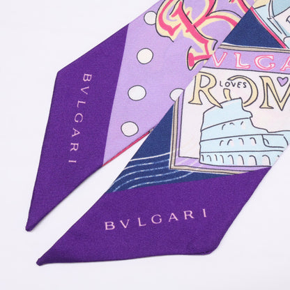 BVLGARI ブルガリ 【新品同様】シルク ミニ シェリー スカーフ