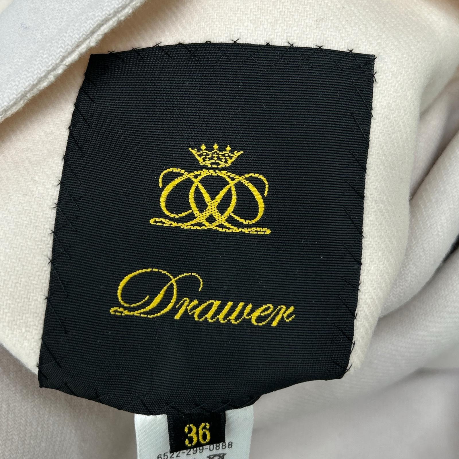 DRAWER ドゥロワー ピンク 6522-299-0888 ウール ノーカラージャケット ジャケット