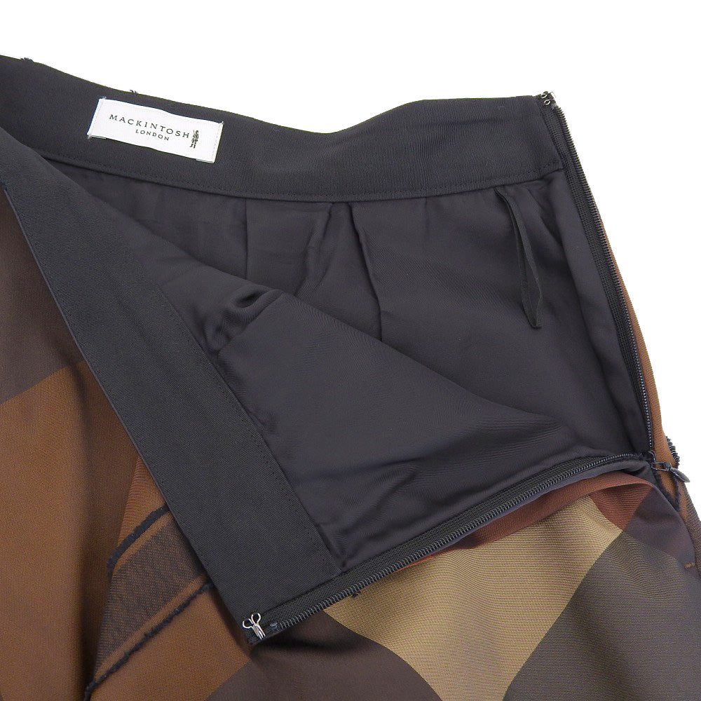 MACKINTOSH マッキントッシュ チェック柄 フレアスカート レディース ブラック系×ブラウン系 40 スカート