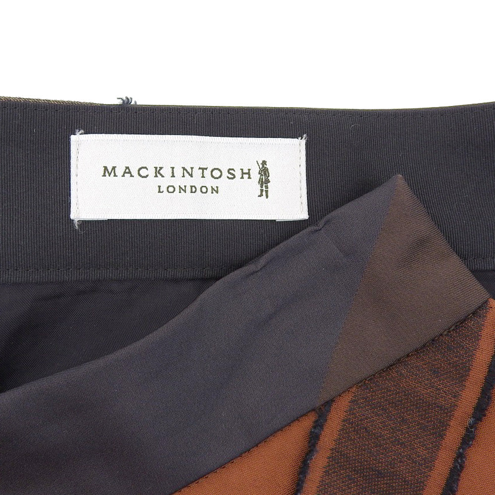 MACKINTOSH マッキントッシュ チェック柄 フレアスカート レディース ブラック系×ブラウン系 40 スカート