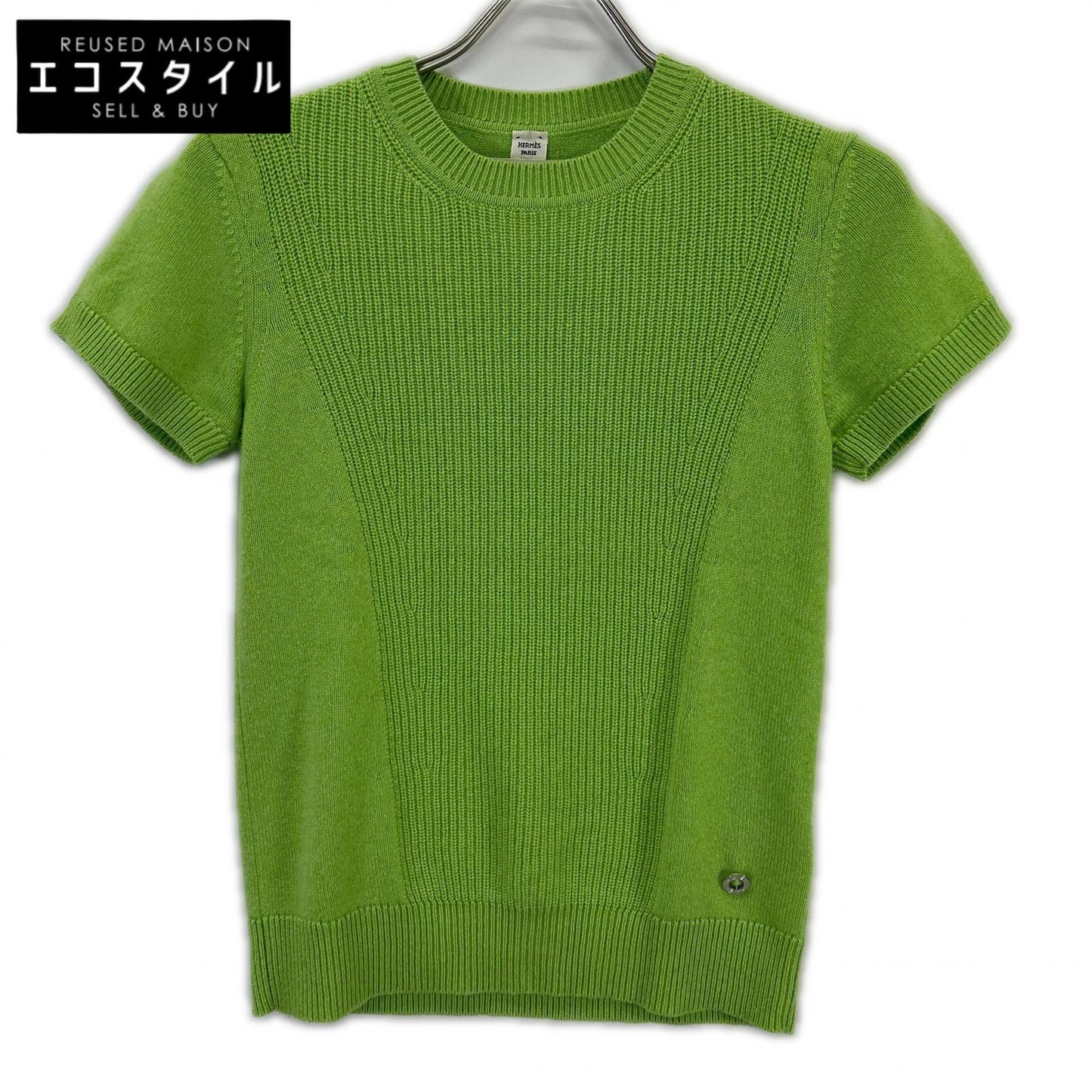 HERMÈS 3E2603D1 23SS cashmere-cotton short-sleeve knit top