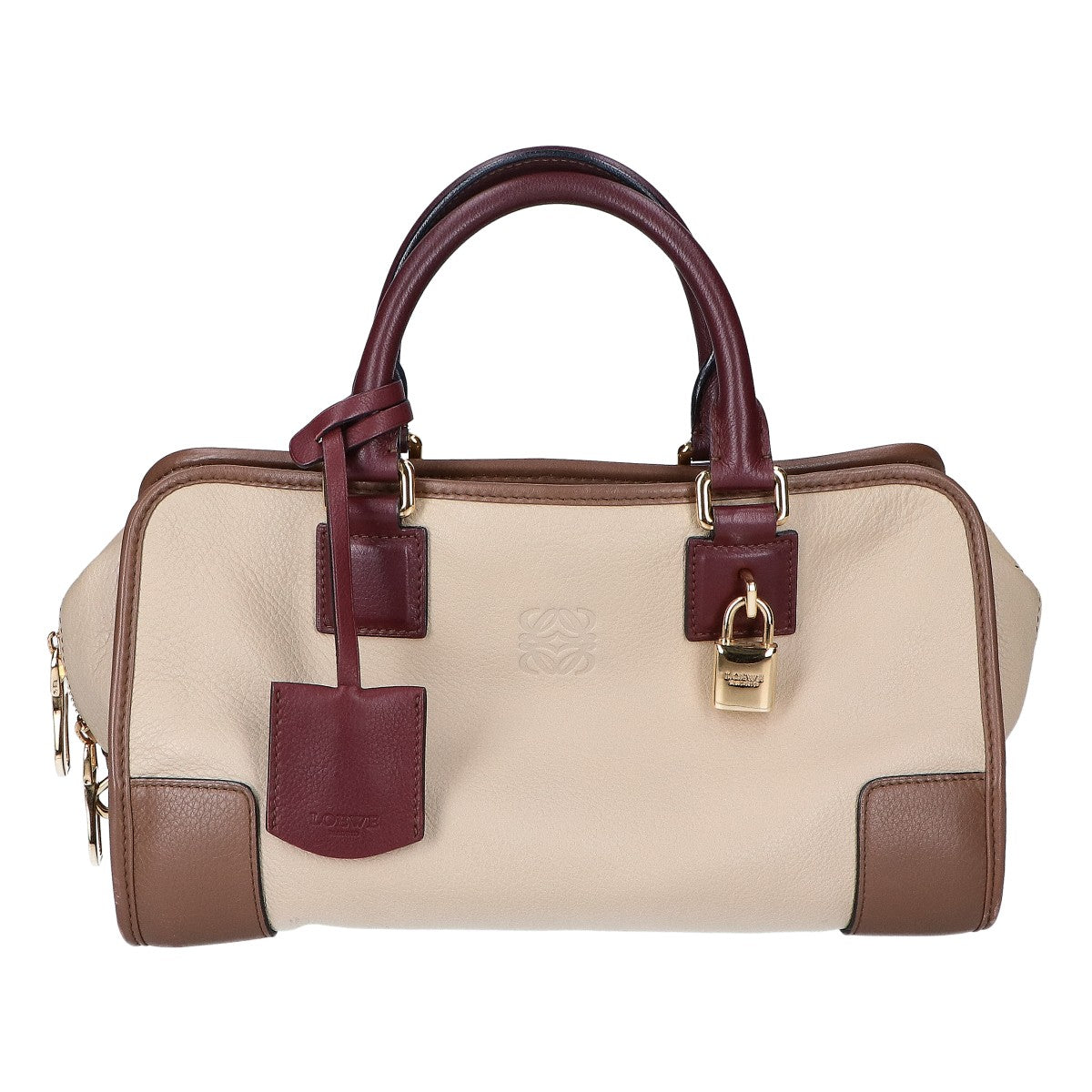 LOEWE ロエベ 352.62.A03 ベージュ トリコロール アマソナ28 ハンドバッグ ハンドバッグ
