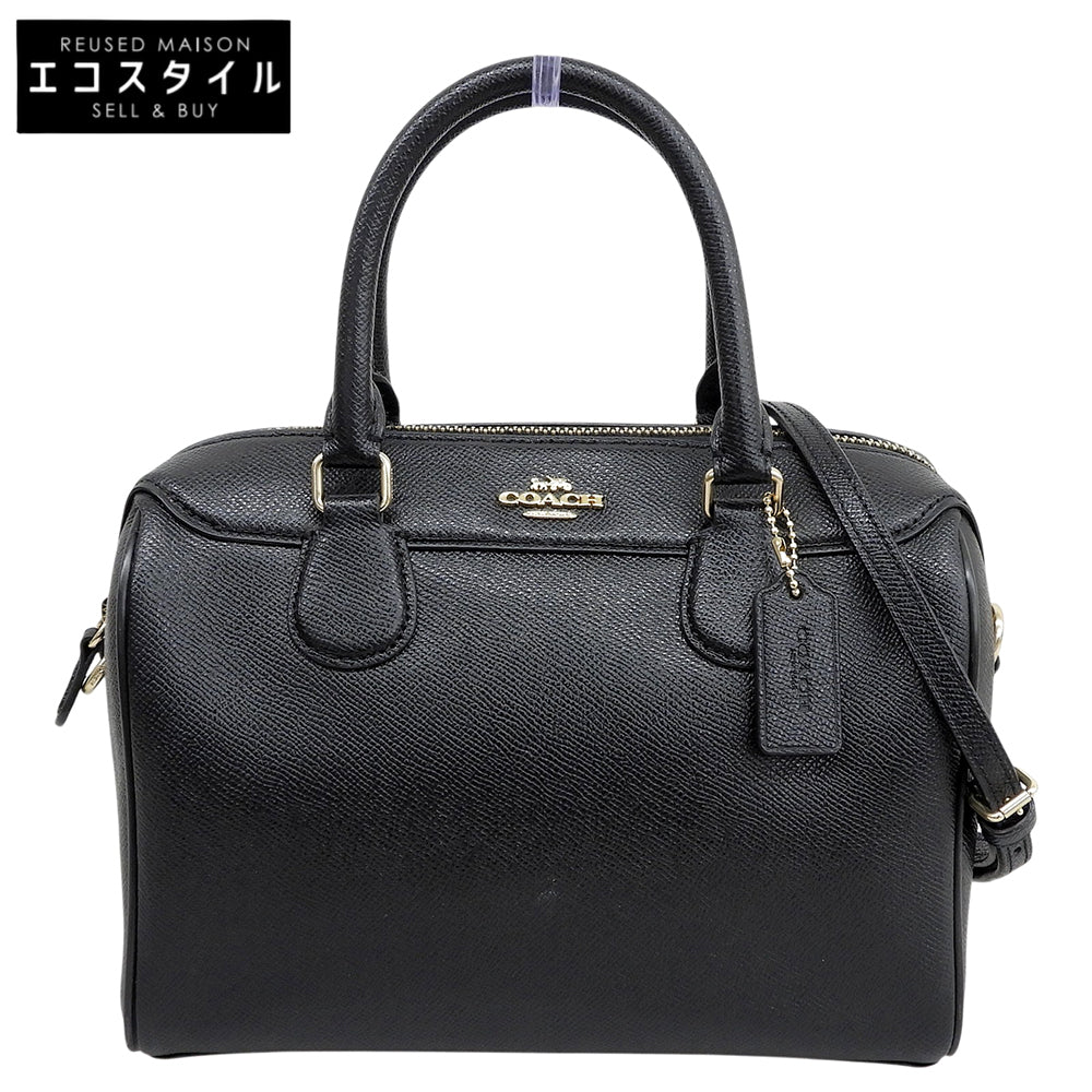 COACH コーチ 美品 ミニ ローアン クロスボディ 2WAY ボストンバッグ ハンドバッグ レディース ブラック F32202 ハンドバッグ