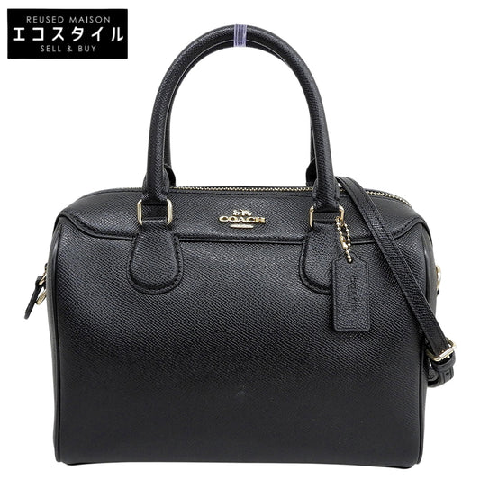 COACH コーチ 美品 ミニ ローアン クロスボディ 2WAY ボストンバッグ ハンドバッグ レディース ブラック F32202 ハンドバッグ