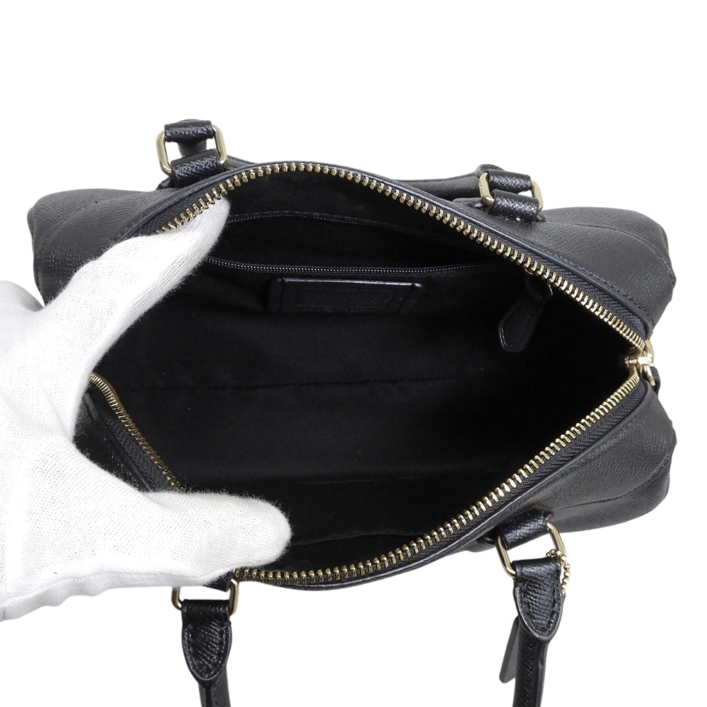 COACH コーチ 美品 ミニ ローアン クロスボディ 2WAY ボストンバッグ ハンドバッグ レディース ブラック F32202 ハンドバッグ