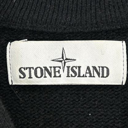 STONE ISLAND ストーンアイランド 6915551A3　ブラック ラムウール Vネックニット トップス トップス