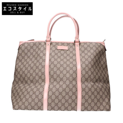 GUCCI グッチ 201482 GGスプリーム PVCｘレザー トートバッグ