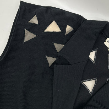 【SALE】 HANAE MORI ハナエモリ ブラック スクエアカットアウト ノースリーブワンピース ワンピース