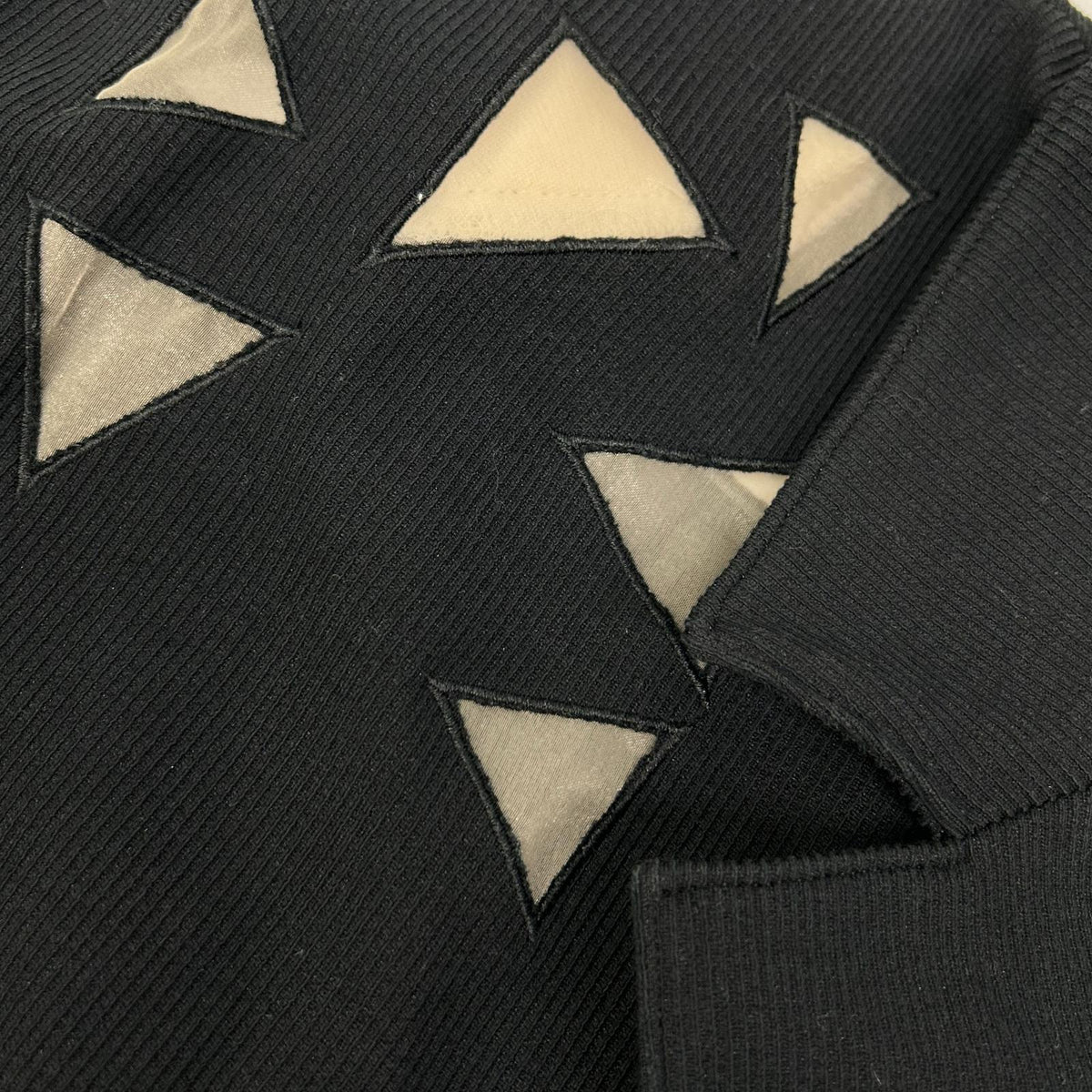 【SALE】 HANAE MORI ハナエモリ ブラック スクエアカットアウト ノースリーブワンピース ワンピース