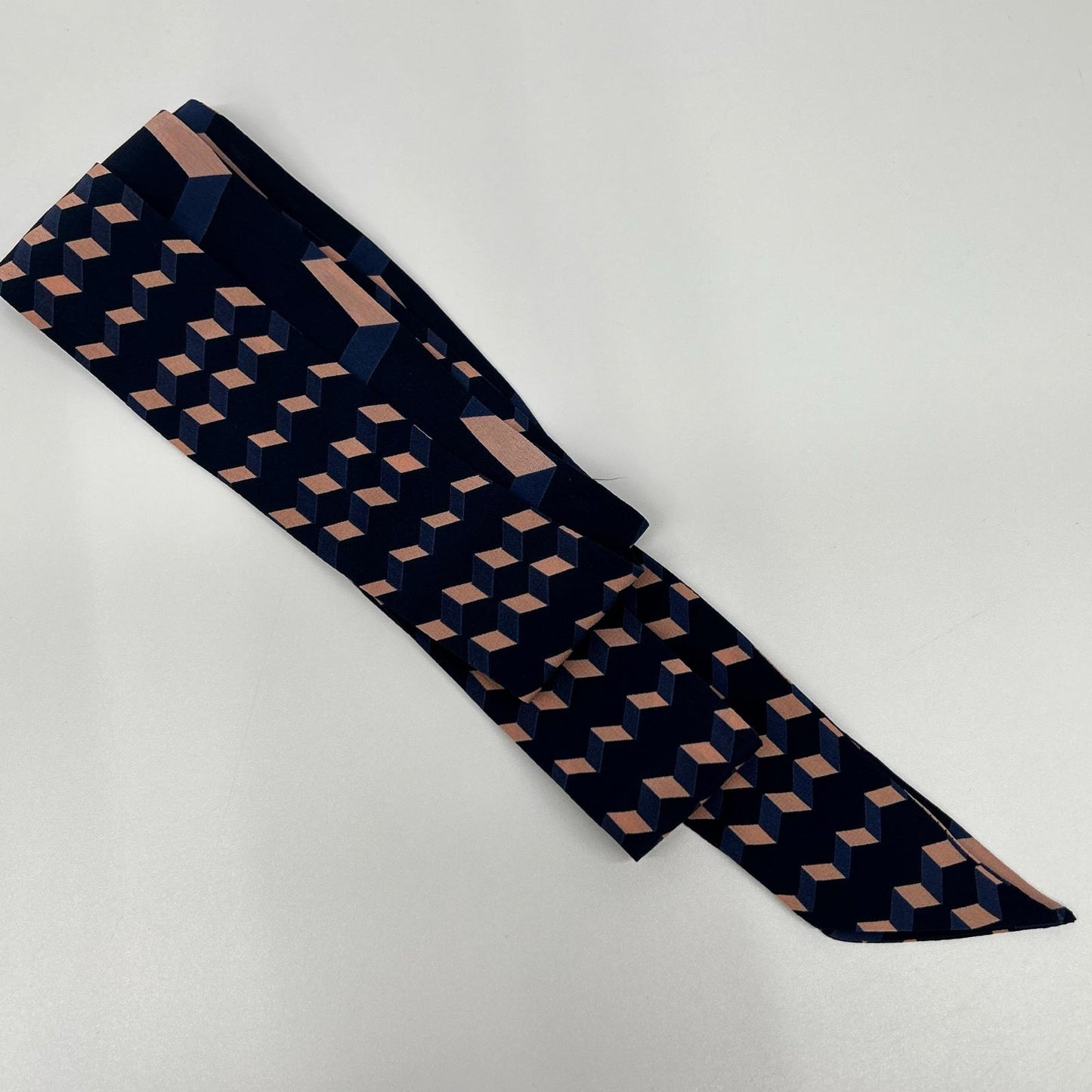 Tory Burch トリーバーチ ネイビー×ピンク 幾何学模様 シルクワンピース ワンピース