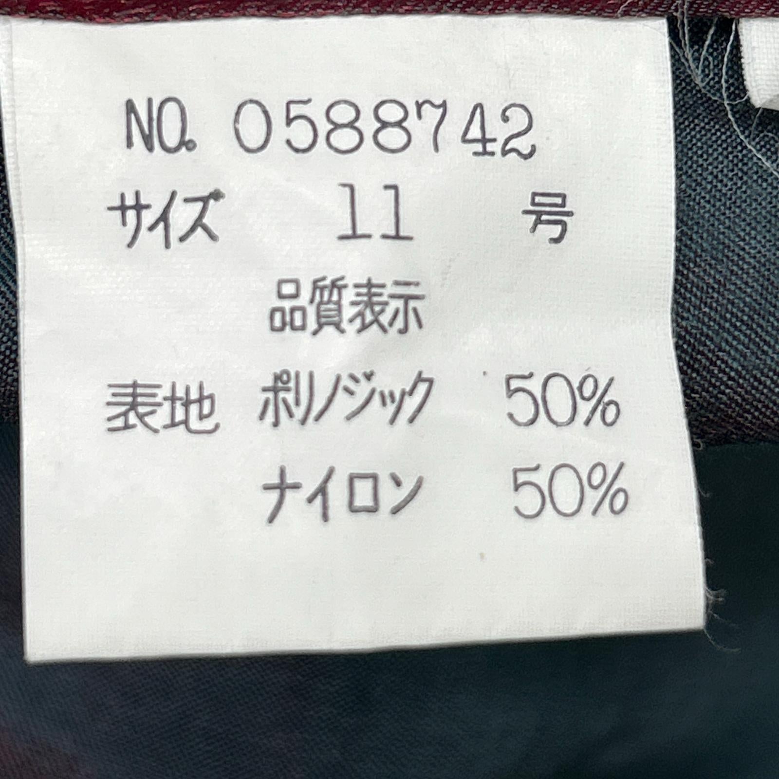 Leilian レリアン ボルドー アソート柄 取り外し肩パッド シャツ トップス