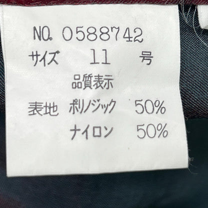 Leilian レリアン ボルドー アソート柄 取り外し肩パッド シャツ トップス