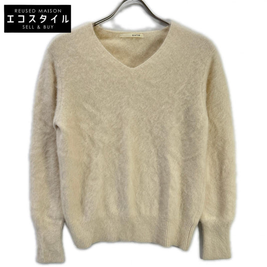 qualite カリテ 3245-00-40001 アイボリー フォックスラクーンニット トップス