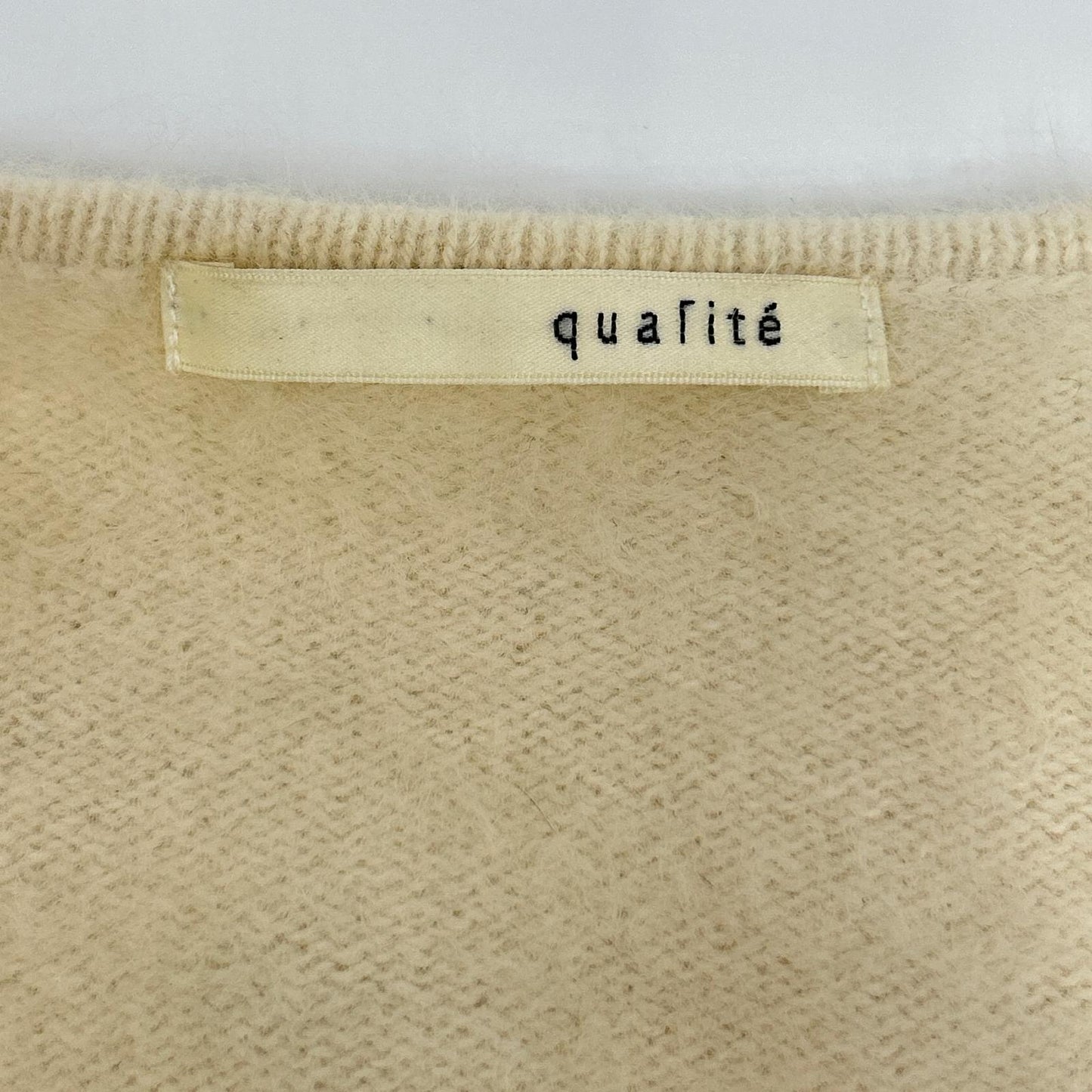 qualite カリテ 3245-00-40001 アイボリー フォックスラクーンニット トップス