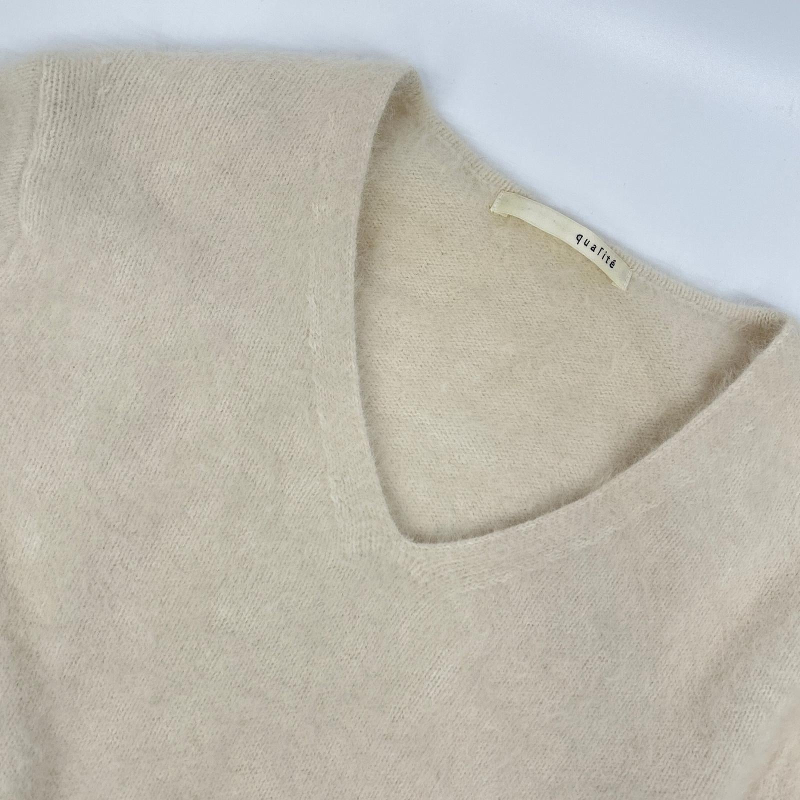 qualite カリテ 3245-00-40001 アイボリー フォックスラクーンニット トップス