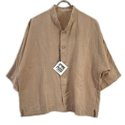 HOMME PLISSE ISSEY MIYAKE オムプリッセ イッセイミヤケ HP21FJ324 ベージュ コットンリネンドルマンショートスリーブシャツ トップス
