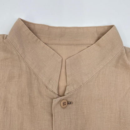 HOMME PLISSE ISSEY MIYAKE オムプリッセ イッセイミヤケ HP21FJ324 ベージュ コットンリネンドルマンショートスリーブシャツ トップス