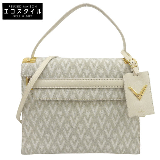 Valentino Garavani ヴァレンティノガラヴァーニ スタッズ 2WAYバッグ ハンドバッグ レザー×フェルト レディース アイボリー系 ハンドバッグ