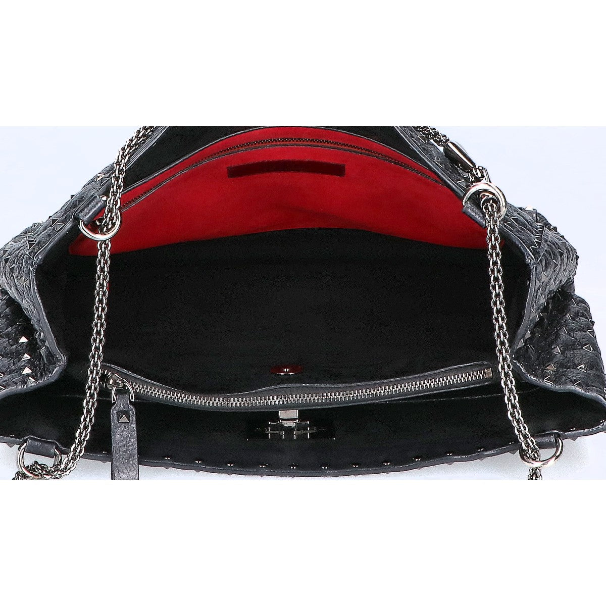 Valentino Garavani ヴァレンティノガラヴァーニ キルティングレザー ロックスタッズスパイク チェーンバッグ ショルダーバッグ
