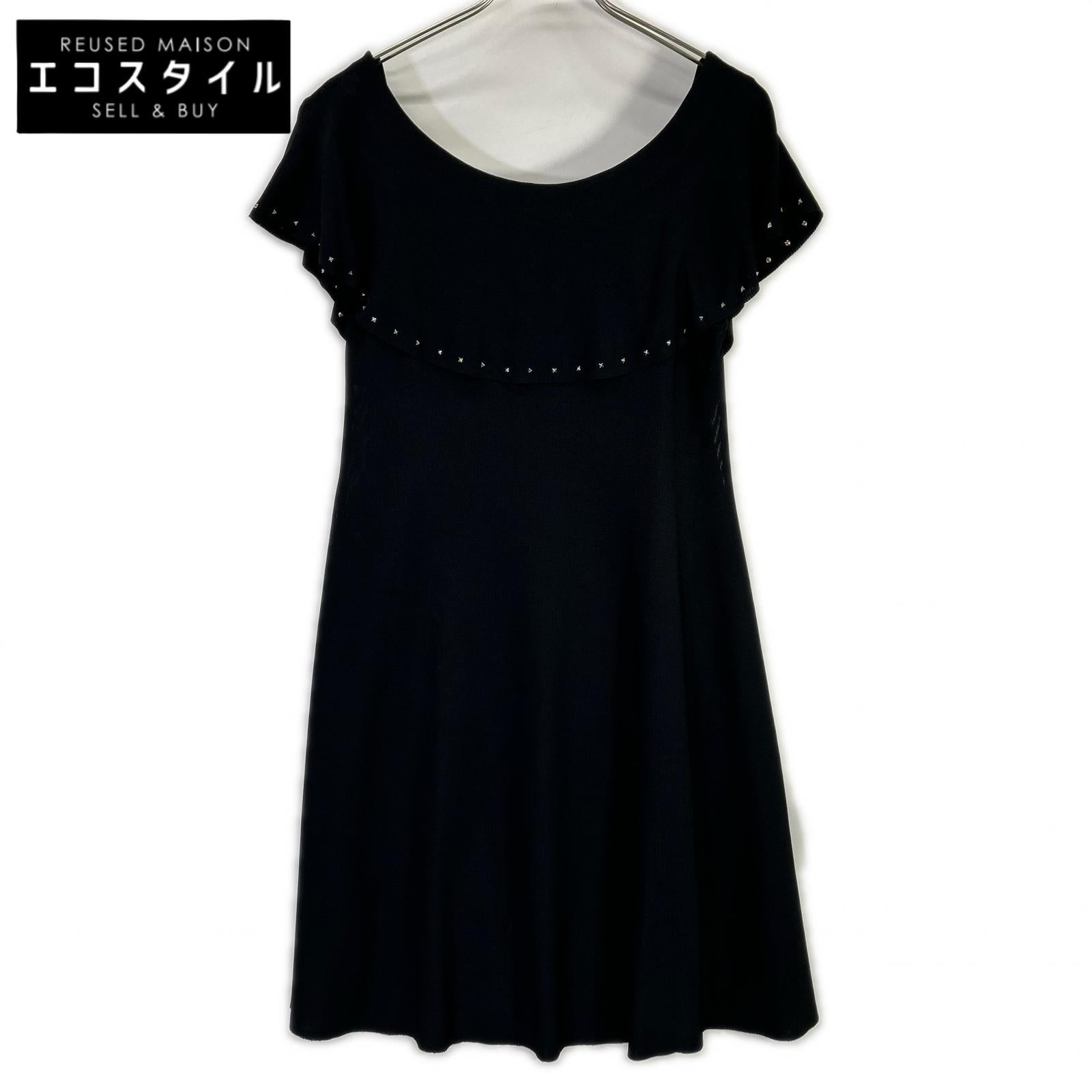 【SALE】 VALENTINO ヴァレンティノ ブラック 0000023571 スタッズ ショルダーラップ チュニック ワンピース ワンピース