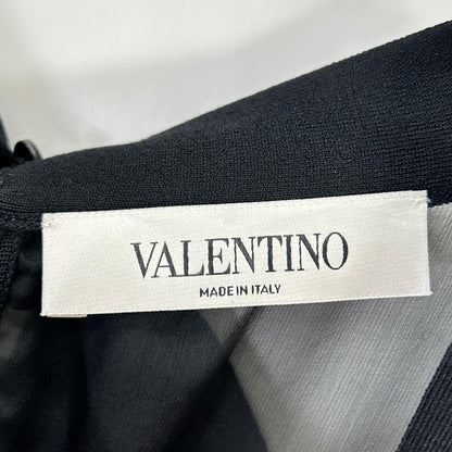 【SALE】 VALENTINO ヴァレンティノ ブラック シアーシャツ ニット切り替え ワンピースドレス ワンピース