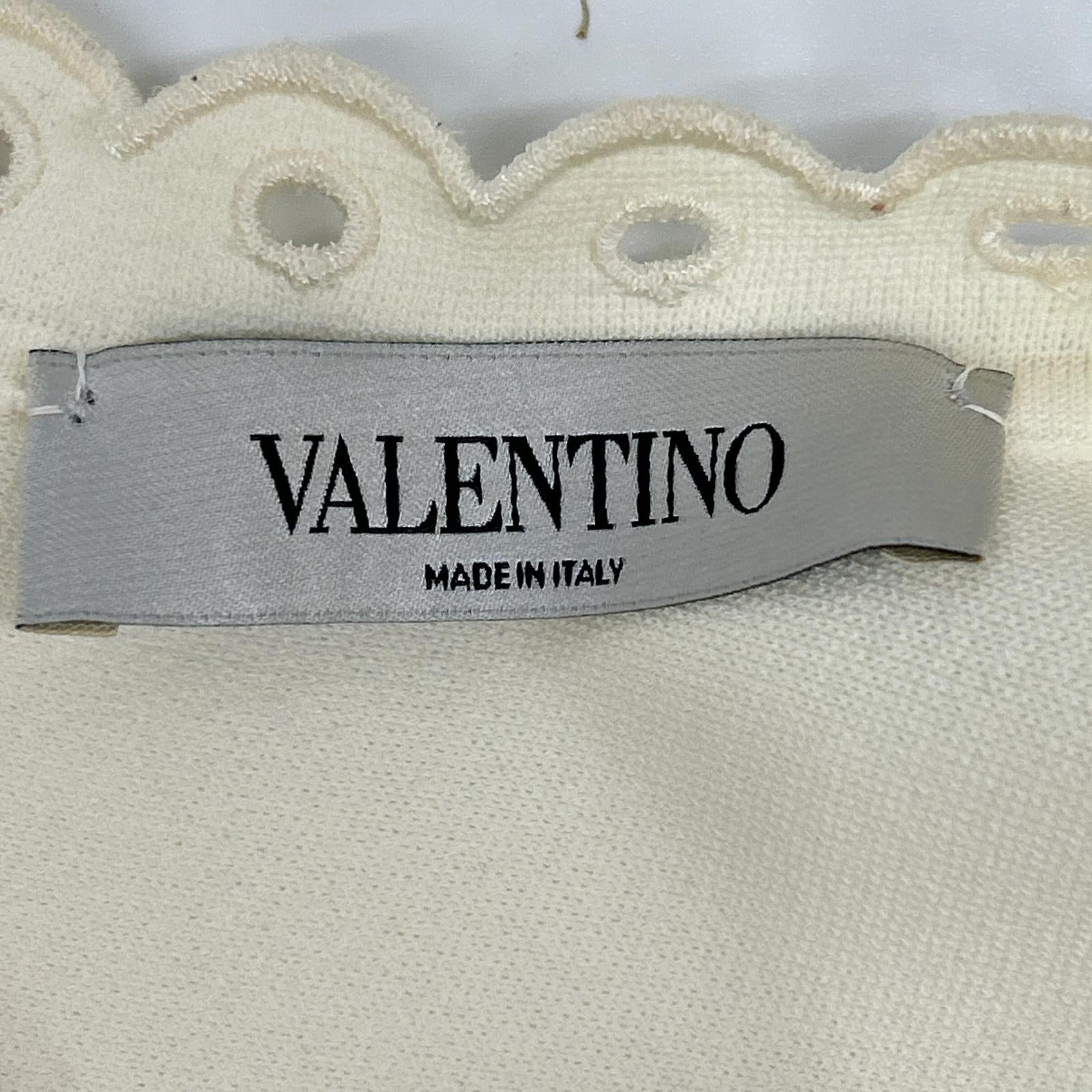 VALENTINO ヴァレンティノ アイボリー アイカットレース Aライン ニットプルオーバー カットワーク トップス トップス