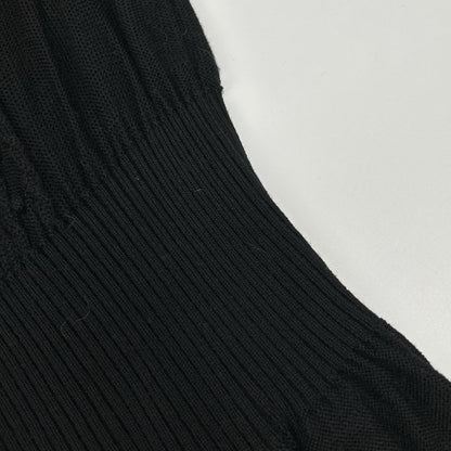 VALENTINO ヴァレンティノ ブラック ウール コットン シアー ペプラムニット ノースリーブ ワンピースドレス ワンピース