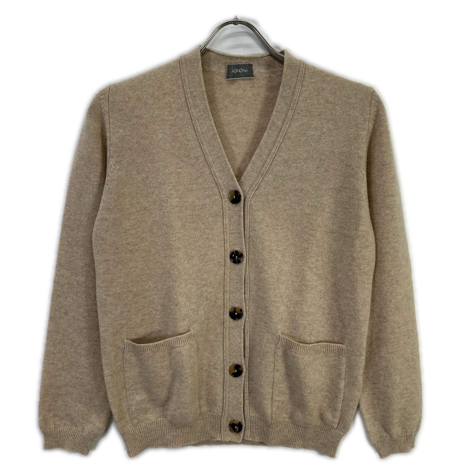 AGNONA アニオナ HC036 ベージュ カシミヤ100 半袖ニット アンサンブル トップス