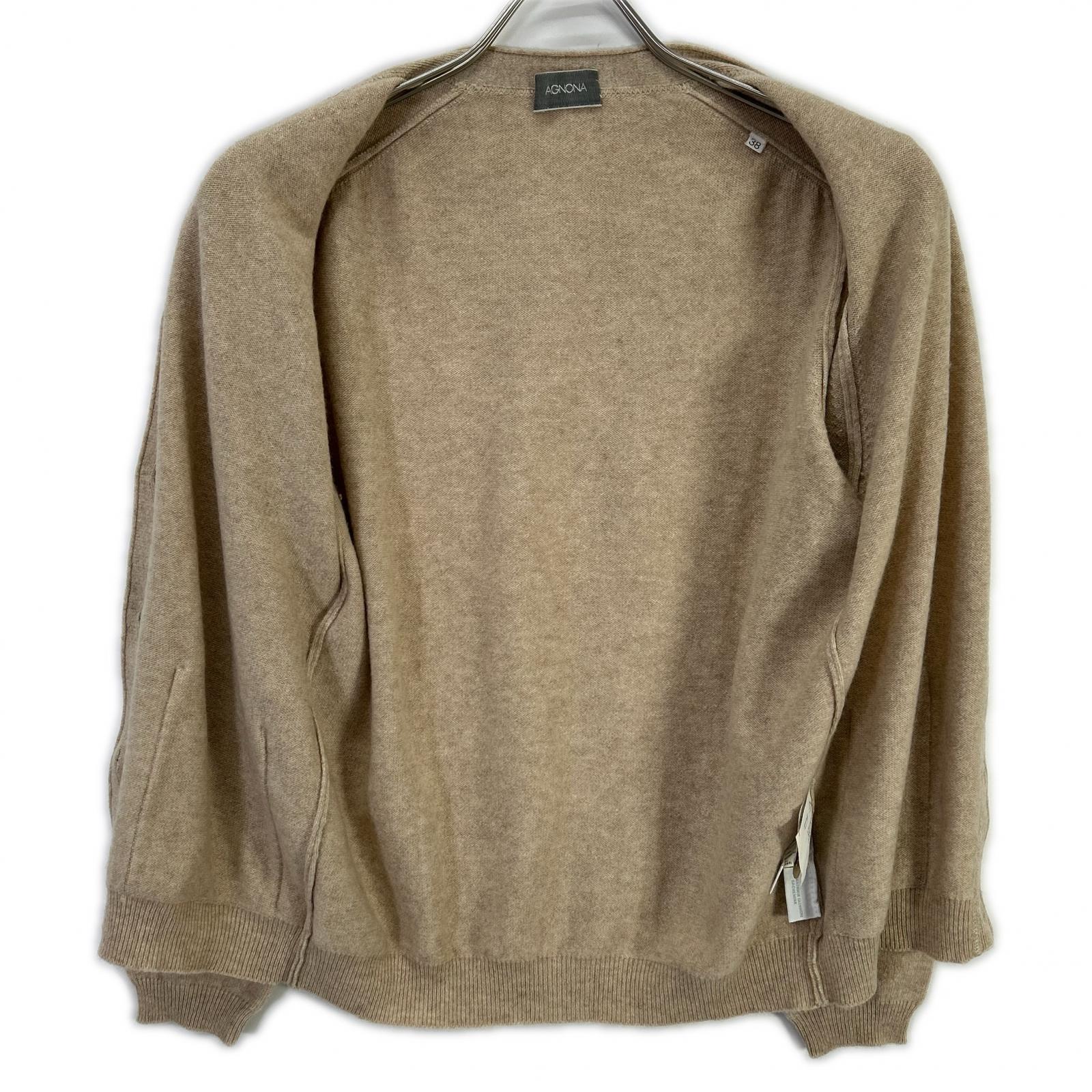 AGNONA アニオナ HC036 ベージュ カシミヤ100 半袖ニット アンサンブル トップス