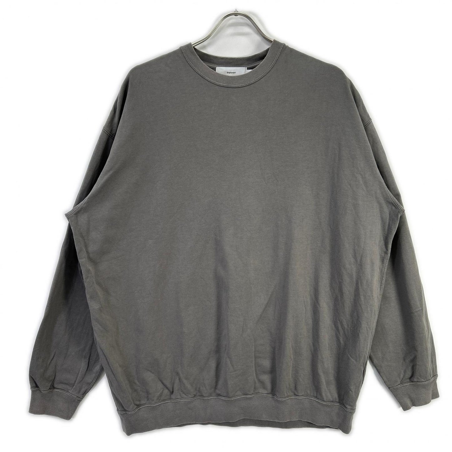 Graphpaper グラフペーパー GU243-70235 グレー Cotton Light Terry Crew Neck トップス