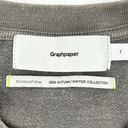 Graphpaper グラフペーパー GU243-70235 グレー Cotton Light Terry Crew Neck トップス