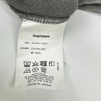 Graphpaper グラフペーパー GU243-70235 グレー Cotton Light Terry Crew Neck トップス