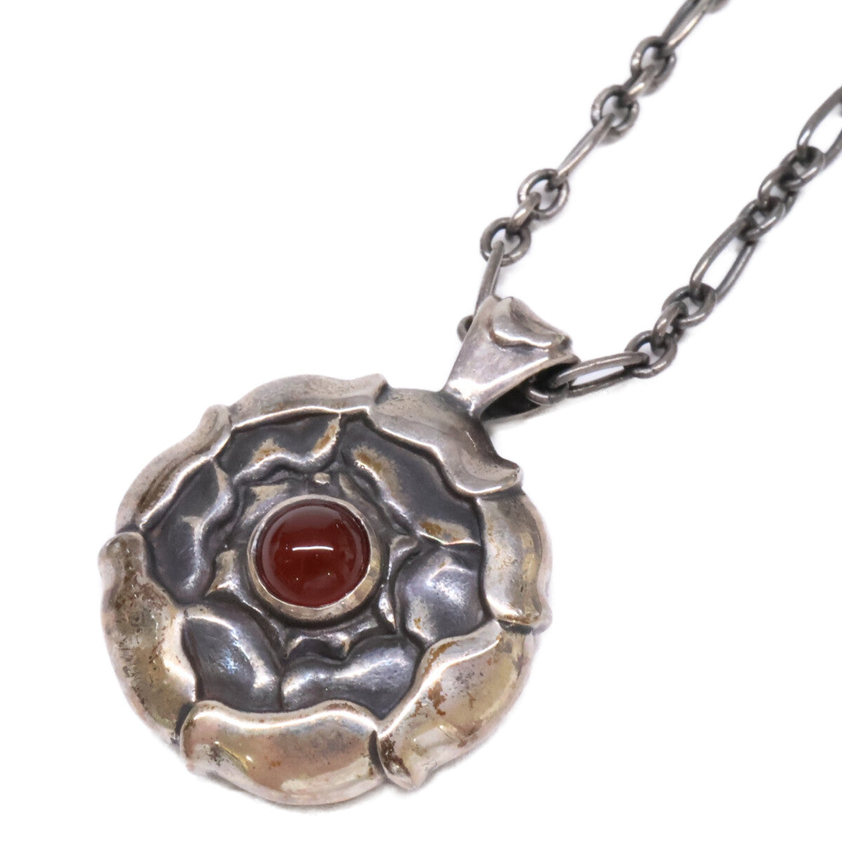 GEORG JENSEN ジョージジェンセン 925S バース 1Pカーネリアン ペンダント ネックレス