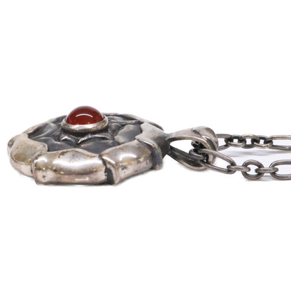 GEORG JENSEN ジョージジェンセン 925S バース 1Pカーネリアン ペンダント ネックレス
