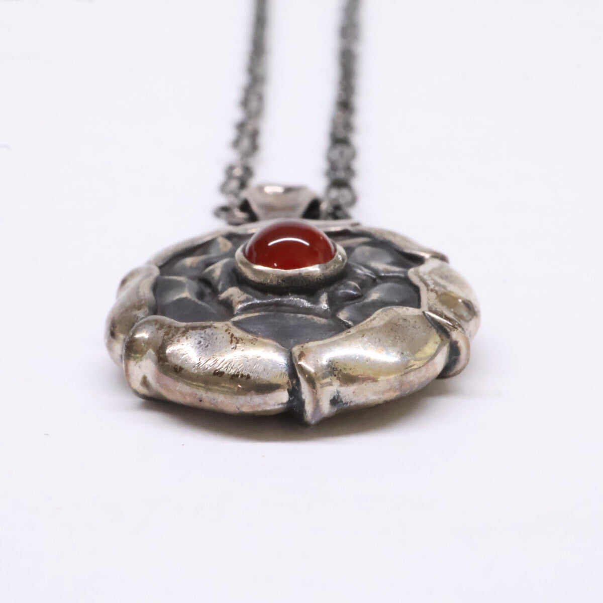 GEORG JENSEN ジョージジェンセン 925S バース 1Pカーネリアン ペンダント ネックレス