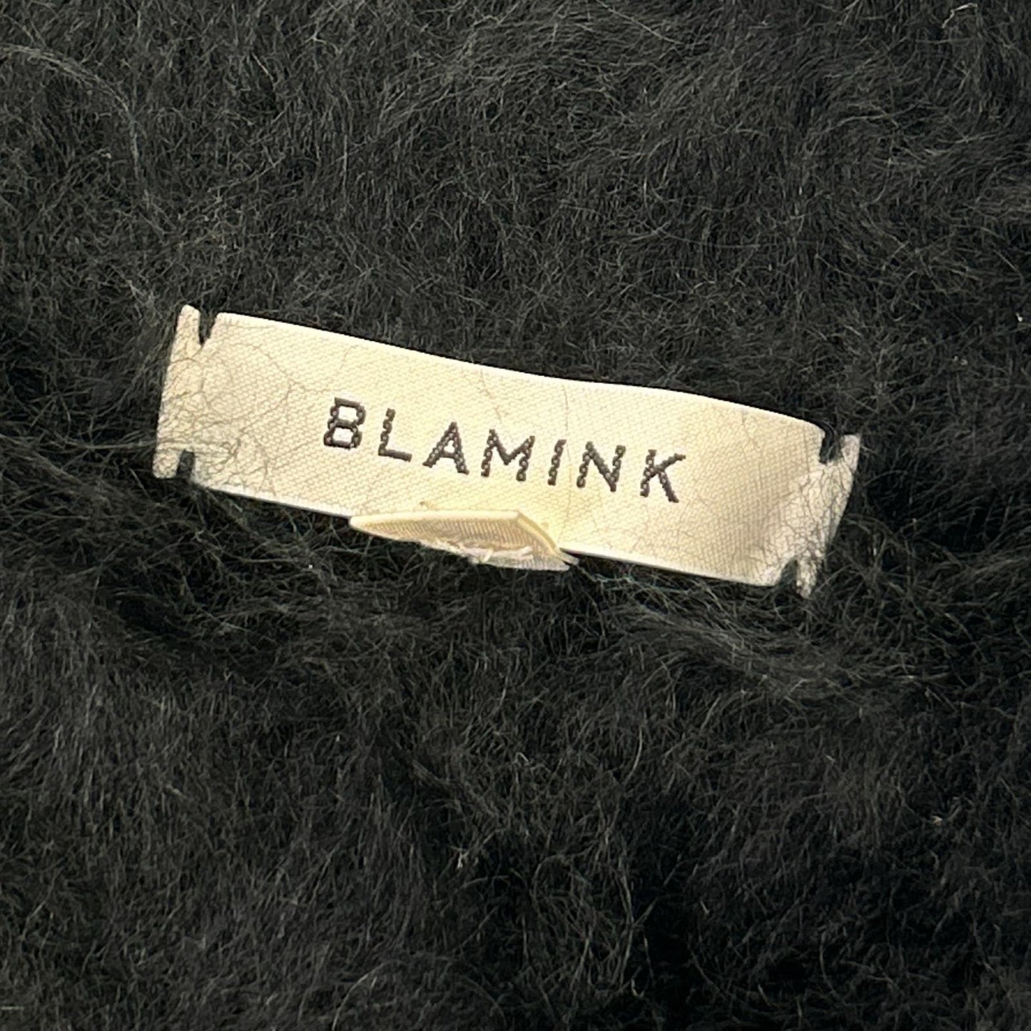 BLAMINK ブラミンク ブラック カシミヤファー7GVネックカーディガン トップス