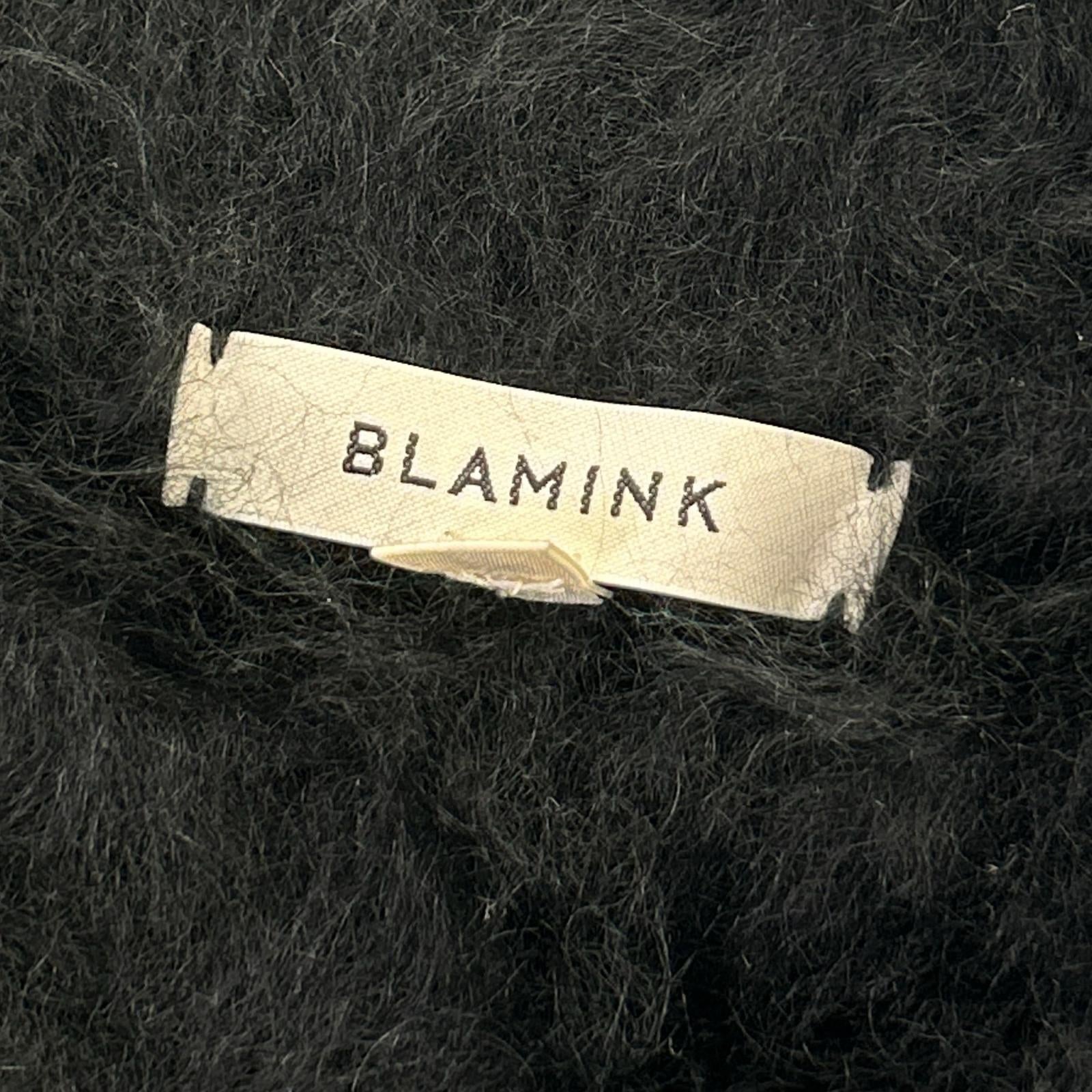BLAMINK ブラミンク ブラック カシミヤファー7GVネックカーディガン トップス