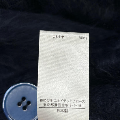BLAMINK ブラミンク ネイビー 7GカシミヤファーVネックカーディガン トップス