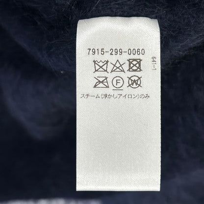 BLAMINK ブラミンク ネイビー 7GカシミヤファーVネックカーディガン トップス