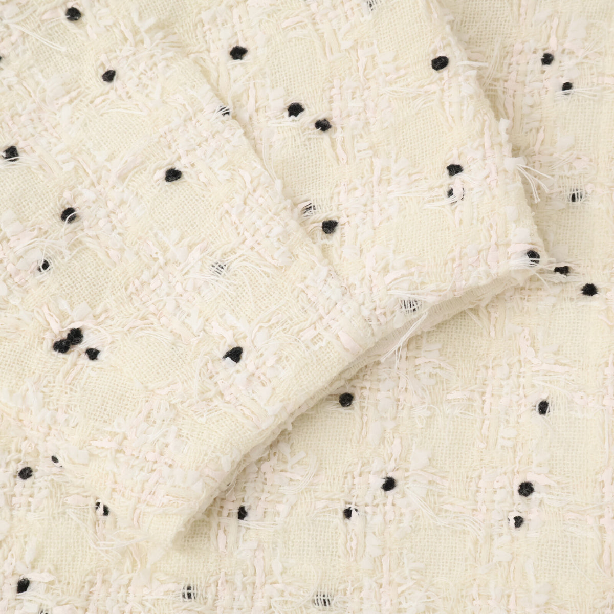 DRAWER ドゥロワー 【新品同様】6522-2-000047 RESORT ドットツイードフリンジノーカラージャケット ジャケット