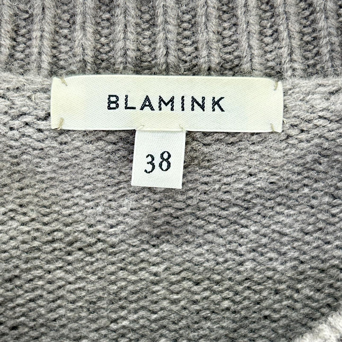 BLAMINK ブラミンク ブラウン ウールカシミア5Gクルーネックプルオーバーニット トップス