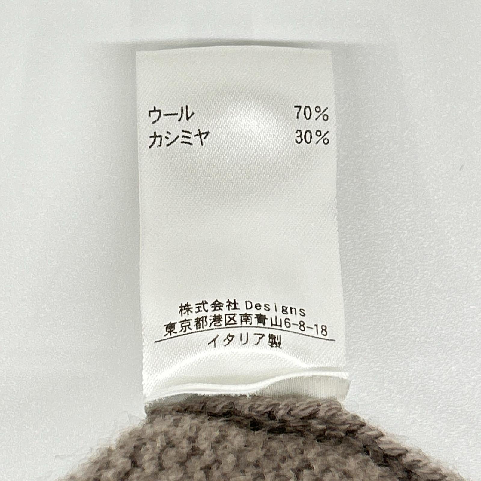 BLAMINK ブラミンク ブラウン ウールカシミア5Gクルーネックプルオーバーニット トップス