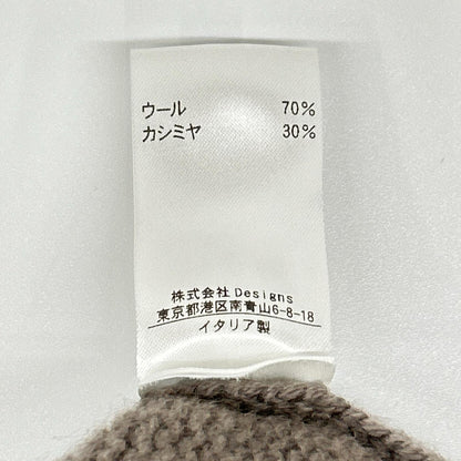 BLAMINK ブラミンク ブラウン ウールカシミア5Gクルーネックプルオーバーニット トップス