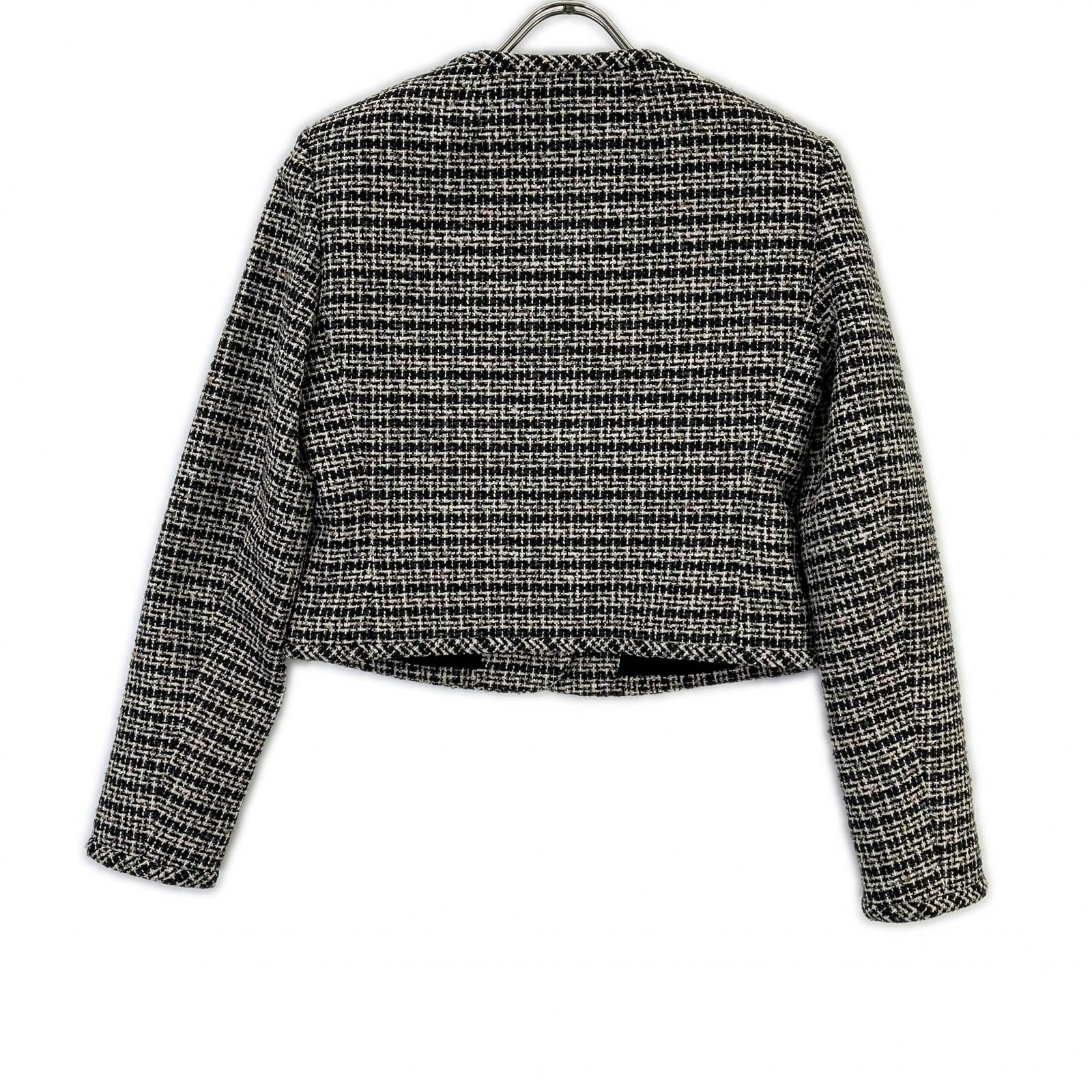 Theory セオリー 01-5404110 26SS ブラック STRIPE TWEED U NCK CARDGN ジャケット